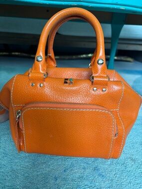 Kate Spade Orange Leather Mini Satchel Handbag